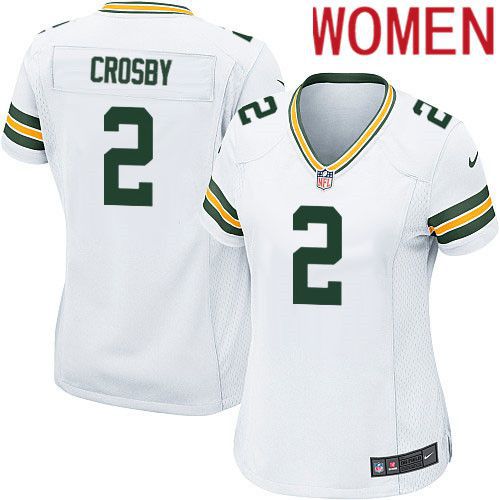 Women Green Bay Packers #2 Mason Crosby White Nike Game NFL Jersey